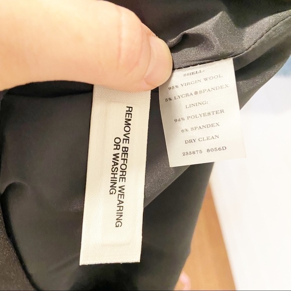 Ann Taylor | Dark Grey Side Front Pleat Wool Skirt - Picture 6 of 9